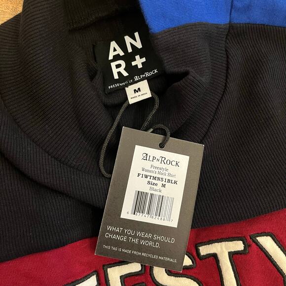 Alp N Rock Freestyle Mock Neck Top Women M Organic Ribbed Knit Baselayer Ski NEW - Picture 8 of 13